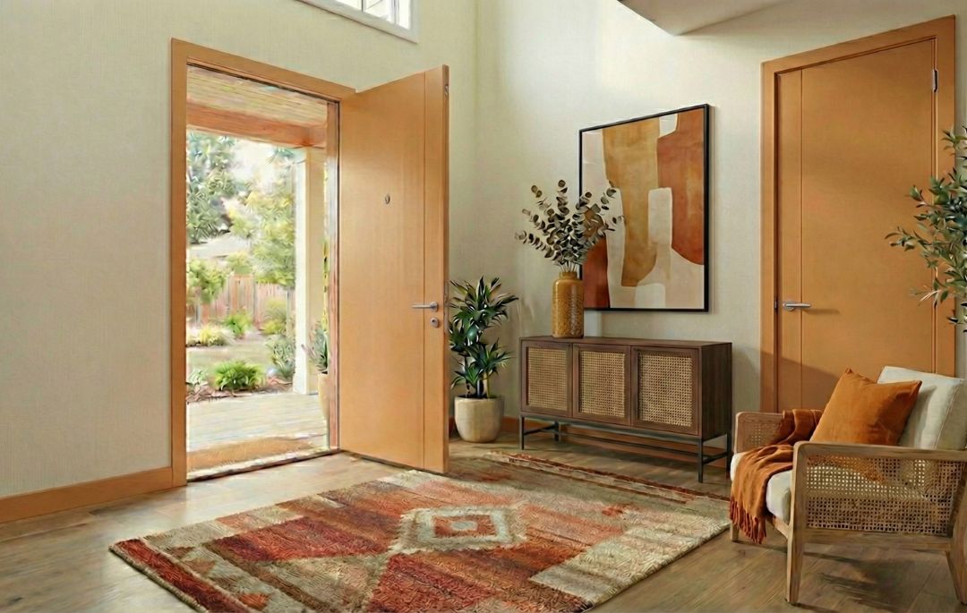 Colores de puertas de interior: ¿cómo elegir el tono ideal? Una habitación decorada y que se muestra con colores de puertas de interior tierra