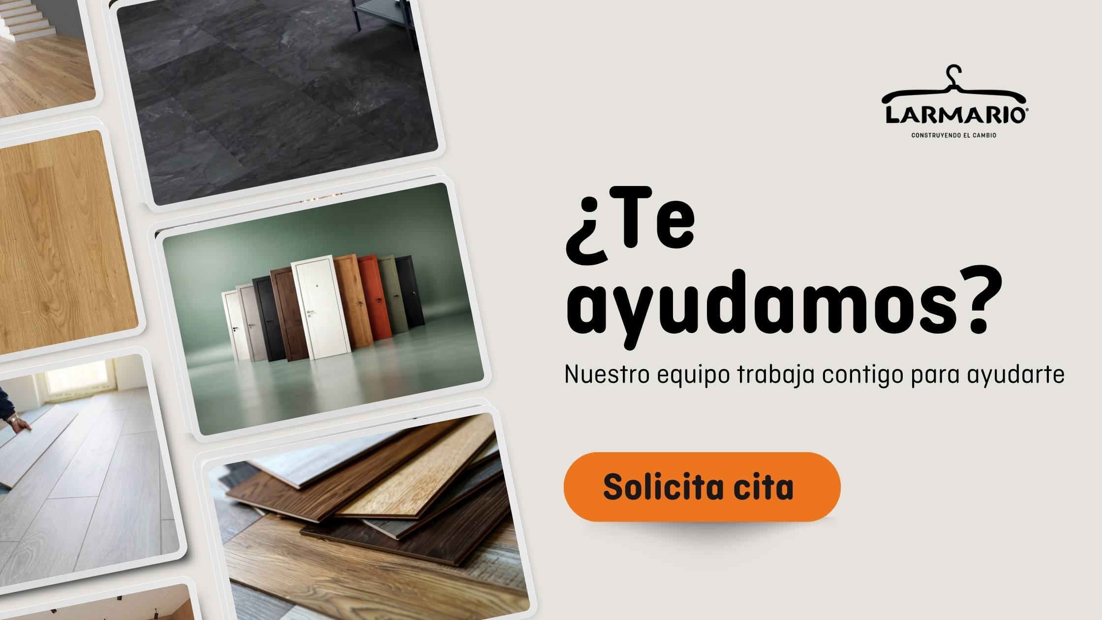 Solicita una cita para diseñar tus puertas y armarios a medida | LARMARIO Asesoramiento personalizado para elegir puertas y armarios a medida en LARMARIO