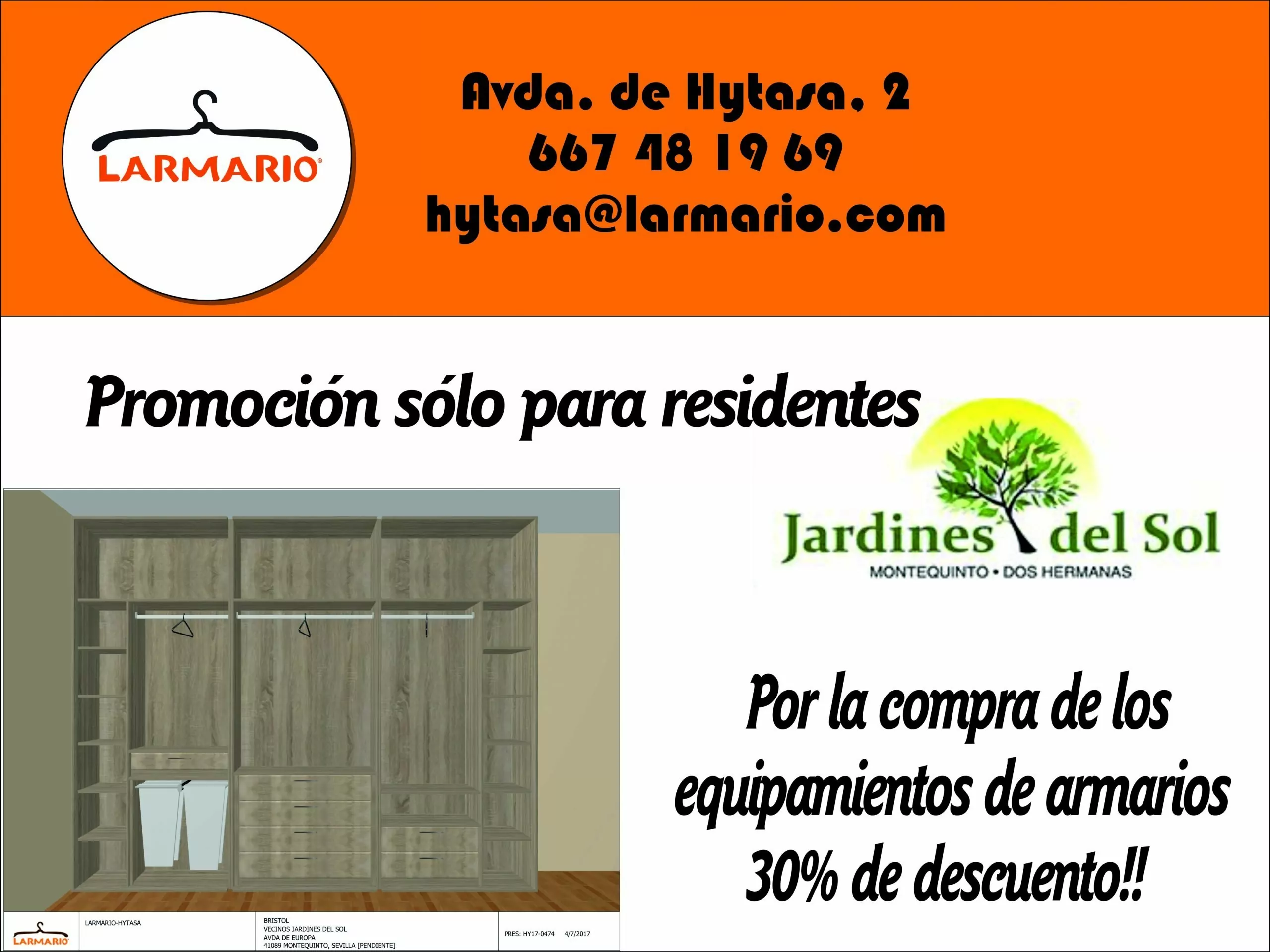 Promoción para residentes de “Jardines del Sol”