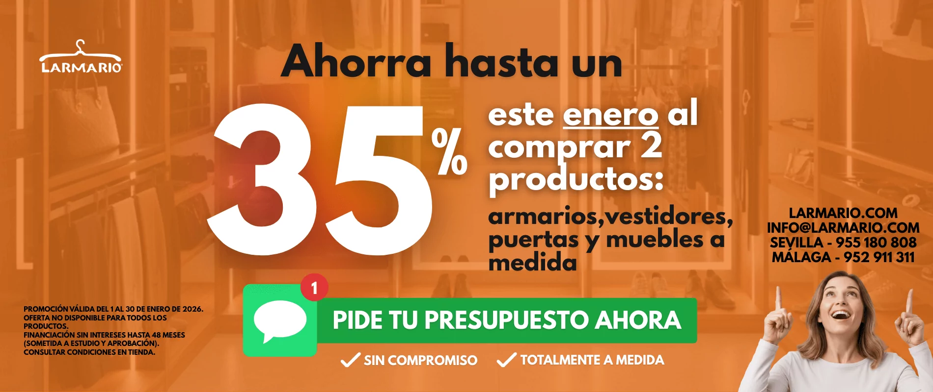promo de Larmario de enero de 2026: comprando 2 productos de Larmario, beneficiate de un descuento del 35%